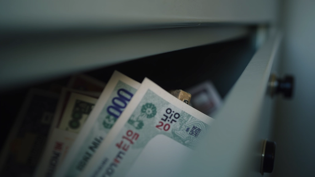 Bezpečný trezor s penězi a dokumenty pronájmu