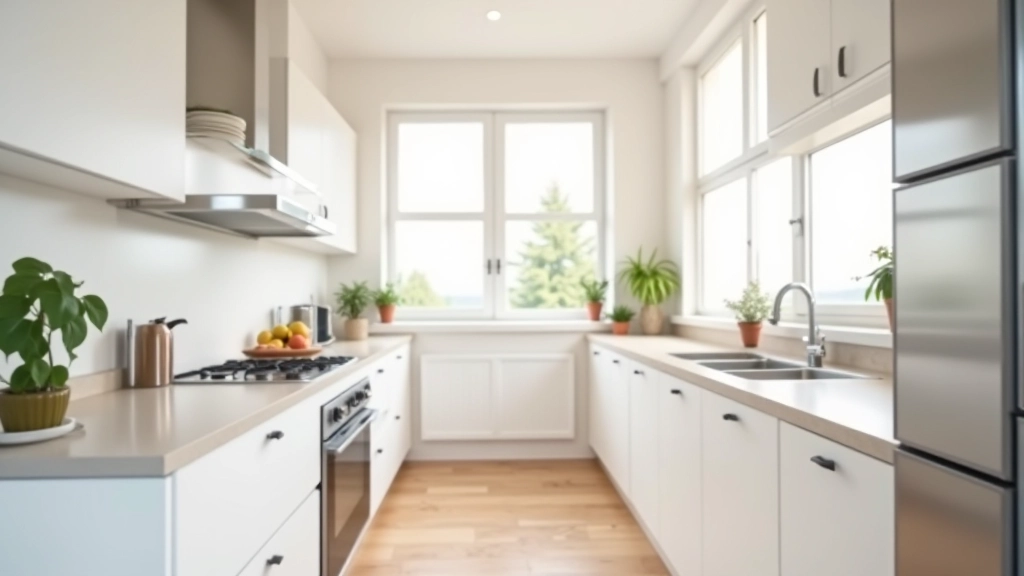 Moderní kuchyň v novém bytě s jasným denním světlem a kvalitními kuchyňskými prvky