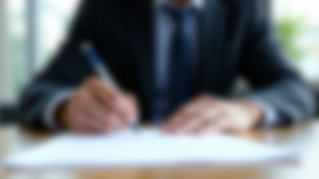 Vlastník podepsáním dokumentů v kanceláři s pero v ruce